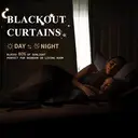 Rideaux occultants YSTYLE pour chambre et salon - Ensemble de 2 panneaux de rideaux isolants thermiques, 140x240 CM, LUAN, gris foncé image 2