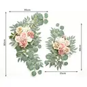 Wei's moment Bouquets artificiels de roses poudrées, lot de 2, pour panneaux d'accueil de mariage, décorations florales, arches de mariage pour cérémonie image 4
