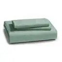 Parure de lit 135 x 200 cm 4 pièces Vert clair - Ensemble de 2 housses de couette avec 2 taies d'oreiller 80 x 80 cm, ensemble de parure de lit en microfibre vert clair avec fermeture éclair, 90% Polyester image 0
