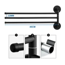 Auralum Lot de 2 barres de serviettes de salle de bain en acier inoxydable, 3 bras, pivotantes à 180° image 1