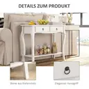 HOMCOM Console Table Modern Sofa Side Desk with Storage Shelves Drawers for Living Room Entryway Bedroom Ivory White image 5