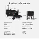ochama Outdoor Camping Cart, Foldable Storage Camp Cart, Small Trolley for Picnic, Stall & Travel, Rear-Opening Trailer, Black, Rear-Openable, 150L image 7