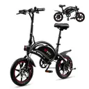 DYU D3F Adult Electric Bike 250W Motor City Ebike 36V10AH Battery Electric Bicycle 14 Inch Tire Folding Electric Bike - Black image 3