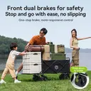 ochama Outdoor Camping Cart, Foldable Storage Camp Cart, Small Trolley for Picnic, Stall & Travel, Rear-Opening Trailer, Black, Rear-Openable, 150L image 6