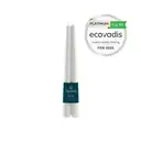 Spaas Dinner Candles Elegant Rustic White 2pcs image 1