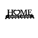 Porte-clés mural en fer avec crochets et cœur décoratif, noir et blanc, décoration Sweet Home, organiseur mural 26 cm pour entrée, couloir ou cuisine image 0