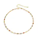 Ever Faith Colourful Cubic Zirconia Thin Tennis Choker Necklaces image 1