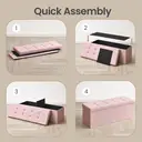 Ochama x SONGMICS Storage Ottoman Bench, 38 x 110 x 38 cm, End of Bed Bench, Storage Chest, for Living Room, Bedroom, Entryway, Pink image 5