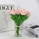 Wei's Moment 7-Pack Real Touch Artificial Tulip Flowers - Light Pink Latex Blooms for Home Wedding Party Decoration, DIY Crafts image 3