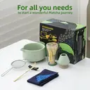 TEANAGOO 7-Piece Matcha Set with Whisk and Green Chawan Bowl (with Spout), for Ceremony, Breakfast & Latte image 5