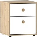 Junior Vida Bedside Table Neptune 2 Drawer White/Oak Effect image 2