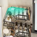 JORDAN&JUDY 2-Pack Black Triangle Bathroom Corner Shelf, Space-Saving Organizer image 2