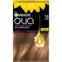 Garnier Olia 7.0 Dark Blonde No Ammonia Permanent Hair Dye 1 color crème, 1 developer, 1 conditioner, 2 gloves image 0