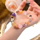 VoxorAI L8 Bracelet en cristal, quartz et améthyste naturels artisanal - Vert ambré image 9