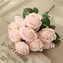 Yuejia Bouquet de roses artificielles en soie 48 cm - Rose image 2