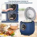 Bear Cuiseur à riz 1,2 L, 200-238 W, pour 1 à 2 personnes, maintien au chaud automatique, cuve intérieure antiadhésive 1,2 L, conception à bouton unique image 4