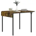 HOMCOM Table de salle à manger pliante table de cuisine extensible avec 2 rabats style industriel rectangulaire pour petit espace, table à abattant pour 2-4 personnes, marron rustique image 0
