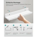 SONGMICSHOME étagères murales, lot de 3 étagères flottantes pour cadres photo et livres, 38 x 10 cm, modernes image 7