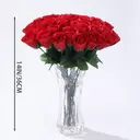 Yuejia 20 pièces 14 pouces/36 cm, roses artificielles uniques, décoration florale, fleurs artificielles, bouquets artificiels, fleurs en soie artificielles, fleurs artificielles (rouge) image 2