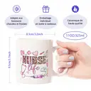 Alphynix 1 Mug blanc 33cl avec "PFLEGER leben" citation en imprimé léopard & icônes médicales roses, cadeau de Noël ou Thanksgiving infirmière responsabilisant,Le cadeau de la saint-valentin, cadeau d’anniversaire image 7