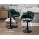 CHAIRUS Lot de 2 tabourets de bar pivotants en velours, tabourets de cuisine et de petit-déjeuner modernes, tabourets de comptoir réglables (Vert) image 5