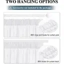 PONY DANCE Rideaux voilage effet lin à tête froncée, 2 panneaux, L 140 x H 245 cm (L 55 x H 96 pouces), blanc image 2