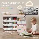 AIYAPLAY Kids Toy Storage Unit, Children Toy Box Organiser with 11 Fabric Bins, Cabinet, Top Shelves, 3 Stickers, Kids Storage Unit Bookshelf for Nursery, Playroom, Kindergarten, Pink image 1