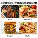 ochama Small Steak Grill, Sandwich Maker, Panini Press Grill, 400W Indoor Electric Grill, Electric Barbecue Grill, Household Electric Griddle, 22.5*14cm image 4