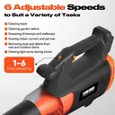 FLORA GUARD Souffleur de feuilles sans fil avec 2 batteries de 4000 mAh et chargeur – 600 CFM / 190 MPH, moteur sans balais, 6 vitesses, léger, compatible avec Dewalt 20V Max image 3