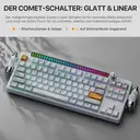 KEYSME Lunar 01 80% Tri-Mode mechanische Tastatur, US-Layout (QWERTY), Gasket-Mount mit Rhythm Light, Hot-Swap-Switches, programmierbarer Drehregler, PBT-Keycaps & 4000‑mAh‑Akku, weiß image 9