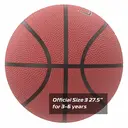 High-quality Rubber Basketball(22") Size3# Reddish Brown image 1