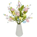 YueJia Lot de 2, branche décorative de Pâques 40 cm avec œufs de Pâques pastel et baies, fleurs artificielles en forme d’œufs de Pâques, branches en rameaux d’œufs de Pâques, tiges florales décoratives de printemps, pics floraux de Pâques, décoration de Pâques image 1