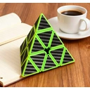 Pyraminx 3 x 3 Puzzle pyramide en fibre de carbone - Noir/vert image 1