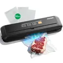 ATSHARK 5-In-1 Vacuum Sealer – High Pressure Touchscreen Design, Fast and Convenient, Includes 50 Vacuum Bags, Ideal for Home Food Preservation, Black, VS6621 image 0