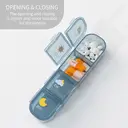 JORDAN&JUDY Portable Sealed Weekly Pill Organizer Large Capacity Pill Dispenser Pill Storage Box 28 Compartments-Brown image 2