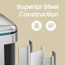 SONGMICSHOME 40L Double Kitchen Bin with Lids, Rubbish Bin, Soft Close with Plastic Inner Buckets, Silver image 7