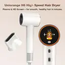 Uniorange H6 Plasma High Speed Hair Dryer (Lunar White), HD LCD Screen, 5 Smart Mode, 1600W Power & 1 Billion Plasma Ions, 110K RPM High-Speed Motor, Dries 5X Faster image 2