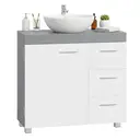 Ochama x SONGMICS Bathroom Storage Unit with Drawers, Under Sink Cabinet with Compartments and Feet, for Pedestal Basins, White and Grey image 1