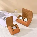 Oirlv Boîtier à montre de voyage 1 emplacement en cuir de luxe - Noir image 2