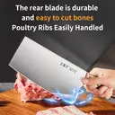 WANGMAZI Couteau à découper Cleaver - Série Shenmu Lu - Acier inoxydable 400 - Manche en noyer - 9,1 x 30,8 cm image 6