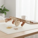 Robotime ROKR Submachine Gun Model Kit Wooden 3D Puzzle Toys,Home decoration, bookshelf decoration,Craft Gifts for Adults and Teens,Educational toys image 4