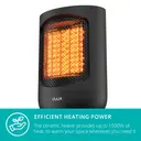 Duux Zone Personal Fan Heater – 1500W Ceramic, 60° Oscillation, 3 Heat Settings, Portable – Black, DXCH41UK image 3