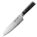WANGMAZI Couteau de chef Santoku en acier Damassé, polyvalent pour trancher viande et légumes, outil de chef compact, essentiel et efficace pour la cuisine à domicile image 0