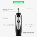 Sparoma Ear and Nose Hair Trimmer, Battery-Powered, Suitable for Ear and Nose Hair, Facial, Eyebrow, IPX7 Waterproof, Stainless Steel Blades, With Dust Cap – TC-3550, Black image 7