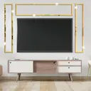 10pcs PVC mirror stickers, vertical stripes, gold-colored, self-adhesive, multi-piece pack, minimalist decorative splicing mirror for living room and bathroom,gold,5*35cm image 3