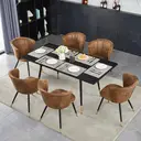 MEUBLES COSY Table à Manger Extensible avec Structure Métallique Noir image 1