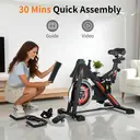 Home Fitness Vélo d’appartement | Assemblage en 30 min | Gain de place | Tableau de bord multifonction avec suivi de la fréquence cardiaque image 9