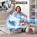 TAILI 8 Pack Cube Vacuum Storage Bags, Medium Size (25x19x11 inch), Vacuum Seal Bags for Clothing, Travel Compression Packing for Clothes, Blankets, Baby Clothes, Travel Accessories image 6