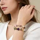 VoxorAI L8 Bracelet en cristal, quartz et améthyste naturels artisanal - Vert ambré image 3