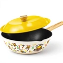 COOKER KING x B.DUCK Poêle Wok antiadhésive avec couvercle - Toutes sources de chaleur - 30 cm image 0